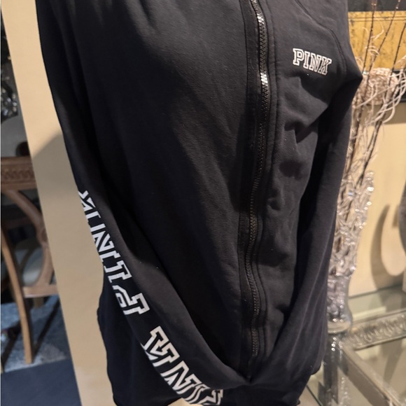 PINK Victoria's Secret Tops - Victorias, secret, pink, Black Hoodie Cotton Blend Apparel XS